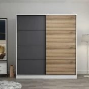 Hanah Home Garderober Kale-7152, 220x210x52 cm, Antracit-hrast