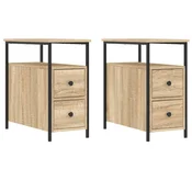 Vidaxl Nočna omarica 2 kosa sonoma hrast 30x60x60 cm inženirski les