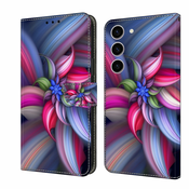 Eleganten etui ovitek za Samsung S24 Plus 5G, Barvite rože