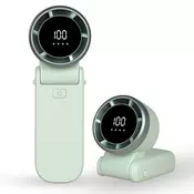 Mini ročni ventilator Techsuit A9 z LED prikazovalnikom, USB-C polnjenjem, 100 hitrostmi, 5000mAh - zelen