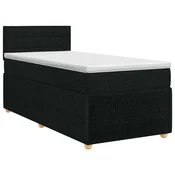 vidaXL Postelja boxspring z vzmetnico Črna 90 x 200 cm Blago