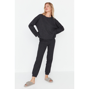 Trendyol Smoky Cotton Textured Knitted Pajamas Set