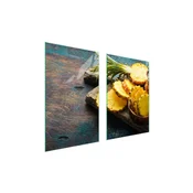 shumee STEKLENA ZAŠČITNA KROŽNIKA ZA KUHINJO 65x52 ANANAS