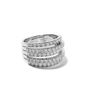 De Beers - 18kt white gold Five Line diamond ring - women - White Gold