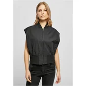 Womens Recycled Short Bomber Vest Black