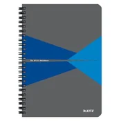 Blok Leitz Office Card A5, 90 listov, črtast, moder