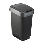 Rotho Koš za Smeti Rotho TWIST 10L, Siva, Plast, Pokrov z Dvema Načinoma