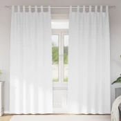 vidaXL Zavese z zavesami 2 pcs Čista bela 260 x 140 cm Poliester