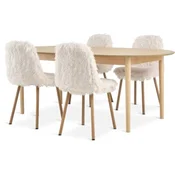 MARSTRAND D200/280 sto hrast + 4 JONSTRUP stolice teddy
