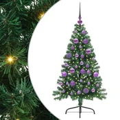 Vidaxl Umjetna preddekorirana božićna jelka Zelena 120 cm PVC