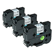 Komplet Brother TZe-151 / TZ-151 / PT / P-Touch 24mm kompatibilni trakovi (3)-črn izpis / prozoren trak