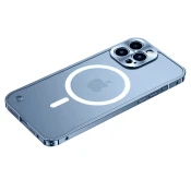 Symfony Kovinski magnetni Magsafe ovitek za Apple iPhone 15 Pro, moder