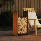 Stalak za drva za ogrjev 40x30x80 cm pohabani celik