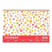 Risbe 180g, A3, 10 kosov v bloku, bela barva