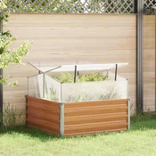 vidaXL vidaXL Vrtna posoda s toplo gredico Svetlo rjava 100 x 100 x 77 cm, (5000287677)