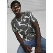 Grey Mens Patterned T-Shirt Puma ESS+ Camo AOP Tee