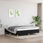 shumee vidaXL Posteljni okvir brez vzmetnice, črne barve, 160x200 cm, oblazinjen s tkanino