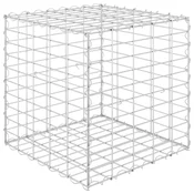 Vidaxl Kockasta visoka greda gabion iz jeklene žice 50x50x50 cm