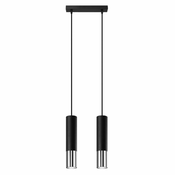 Sollux SL.0941 - Luster na sajli LOOPEZ 2xGU10/10W/230V crna/hrom