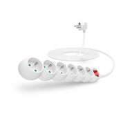 CONNECT IT podaljšek 230 V, 6 vtičnic, 2 m, s stikalom (črn)