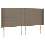 Vidaxl Vzglavje z ušesi taupe 203x16x118/128 cm blago