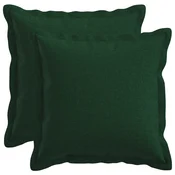 vidaXL Blazina z blazino HOUTEN 2 kos Temno zelena Lažni lanu