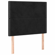 Greatstore Box spring postelja z vzmetnico črna 100x200 cm žamet