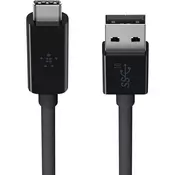 Belkin USB 3.1 priključni kabel [1x USB 3.0 vtič A - 1x USB 3.1 vtič C] 1 m siv negorljiv Belkin