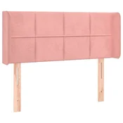 Vidaxl Vzglavje z ušesi roza 93x16x78/88 cm žamet