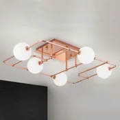 ORION Cijevi LED stropno svjetlo od bakra sa staklenim kuglicama - Dnevni boravak/blagovaonica - Moderan - bakar, bijeli - Metal