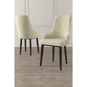 Hanah Home Set stolica Trex, 46x95x42 cm, 6 komada, Krem-crne