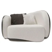 Casa Padrino luxury armchair white/black/silver 140 x 105 x H. 78 cm - Living room armchair - Hotel armchair - Living room furniture - Hotel furniture - Luxury furniture