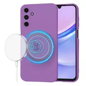 Silikonski ovitek Techsuit SoftFlex MagSafe za Samsung Galaxy A15 - temno vijoličen