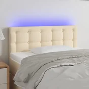 Vidaxl LED posteljno vzglavje krem 90x5x78/88 cm blago