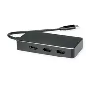 VALUE Adapter USB-C na HDMI (3x) Multistream, 4K, M/F, crni 12.99.1031-5