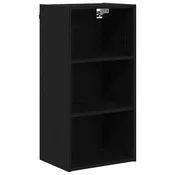 Vidaxl Viseča omarica Črna Orehovina 40 x 29,5 x 80 cm Konstruiran les