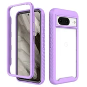 SEAHAI prozoren ovitek za Google Pixel 8 – vojaška zaščita, TPU+PC, svetlo vijoličen
