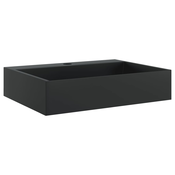 MAISON CHIC Umivalnik - Kopalna umivalnik - Lavabo 50x38x11 cm liti mineral/ liti marmor mat črna, (21684661)