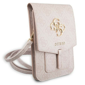 Ženska torbica Guess 4G Big Logo- elegantna torbica za pametne telefone, denarnico, kozmetiko in druge manjše pripomočke - roza