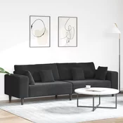 Sofa Crna 250 x 77 x 76 cm Baršun