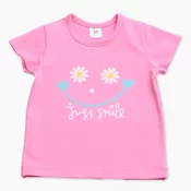 Barbie roza otroška majica za punčko kratek rokav JUST SMILE