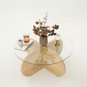 Stolic za kavu BUBBLE 35x75 cm smeda/prozirna