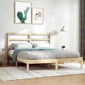 Greatstore Posteljni okvir iz trdnega lesa 135x190 cm 4FT6