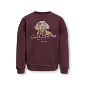 ONLY GIRLS Majica KOGBILA rjava / čokolada / rosé / krvavo rdeča