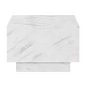 Klubska mizica Goodyear 133 (Beli marmor) Beli marmor, 40x60x60cm, Iverna plošča, Kotna