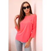 Kesi Womens blouse with a boat neckline pink neon