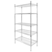 Kromiran regal za catering s 5 policami V-180 L-90 G-45 N