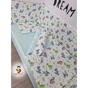 Bubamara037 Set posteljine za krevetac sa ravnom ogradicom, Menta