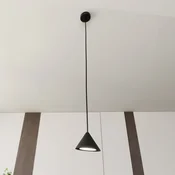 EMIBIG LIGHTING Obesna svetilka Elit, 1-svetilna, črna, kovinska obesna veriga 1 m - Dnevna soba/jedilnica - Kovina