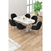 Hanah Home Trpezarijski set, 7 komada, Crni
